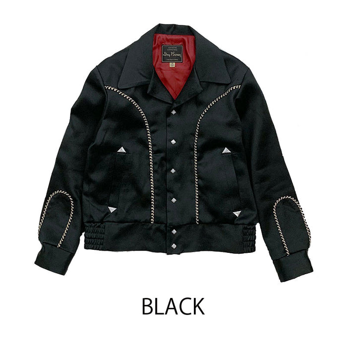 Western Plain Style Satin Jacket