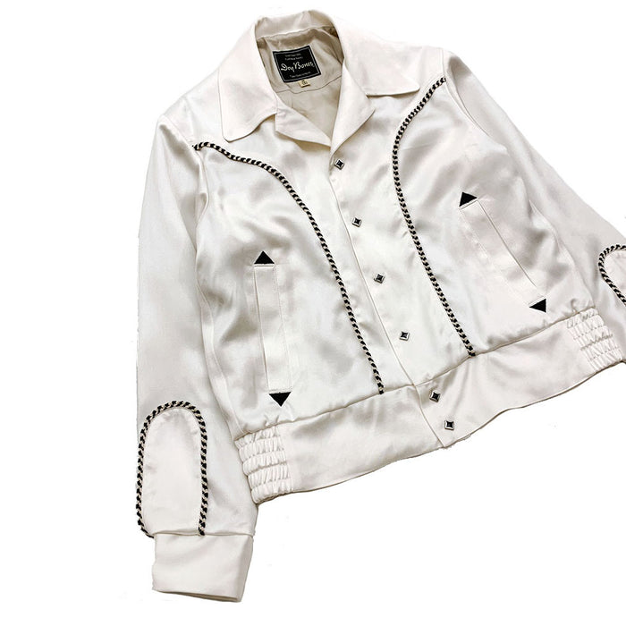 Western Plain Style Satin Jacket