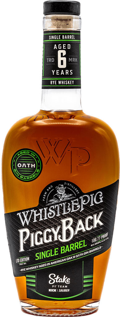 Whistlepig Piggy Back Single Barrel Rye 6 Year Old 750ml