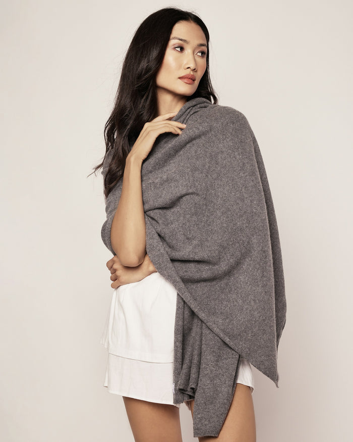 Women's Cashmere Wrap in Dark Heather Grey in Dark Heather Grey#Color_Dark Heather Grey