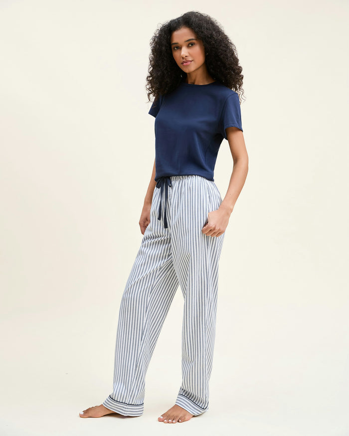 Women's Pima Essential Crew Neck Tee in Navy in Navy#Color_Navy