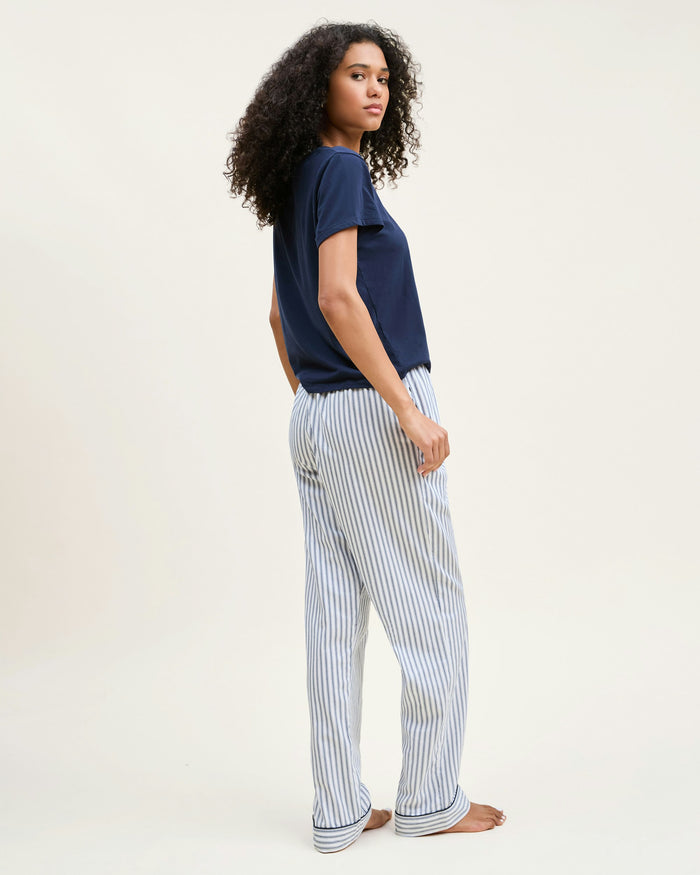 Women's Pima Essential Crew Neck Tee in Navy in Navy#Color_Navy