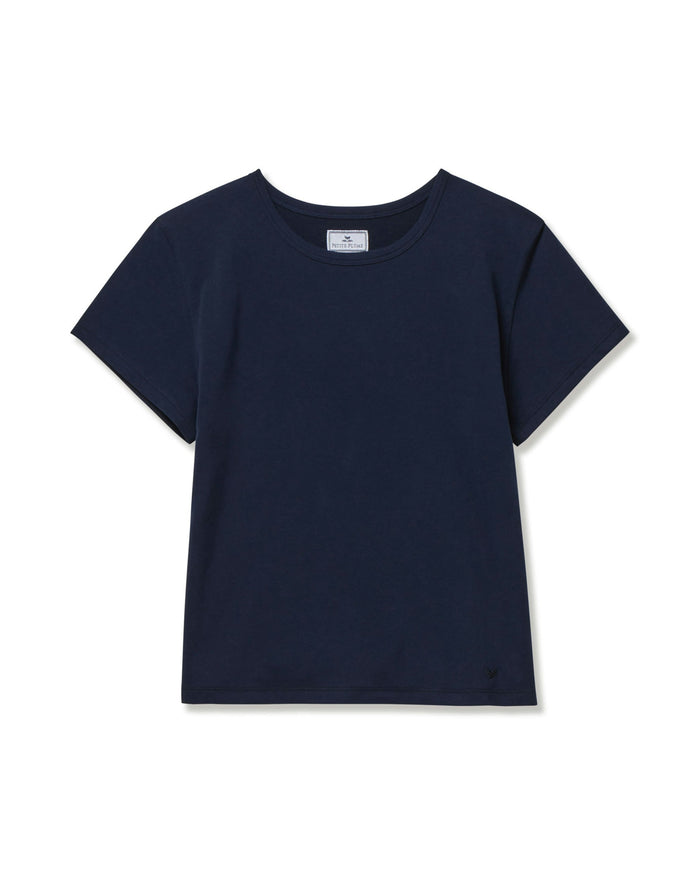 Women's Pima Essential Crew Neck Tee in Navy in Navy#Color_Navy