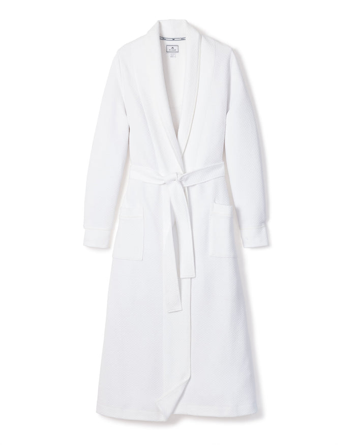Women's Pima Jacquard Ophelia Robe in White in White#Color_White