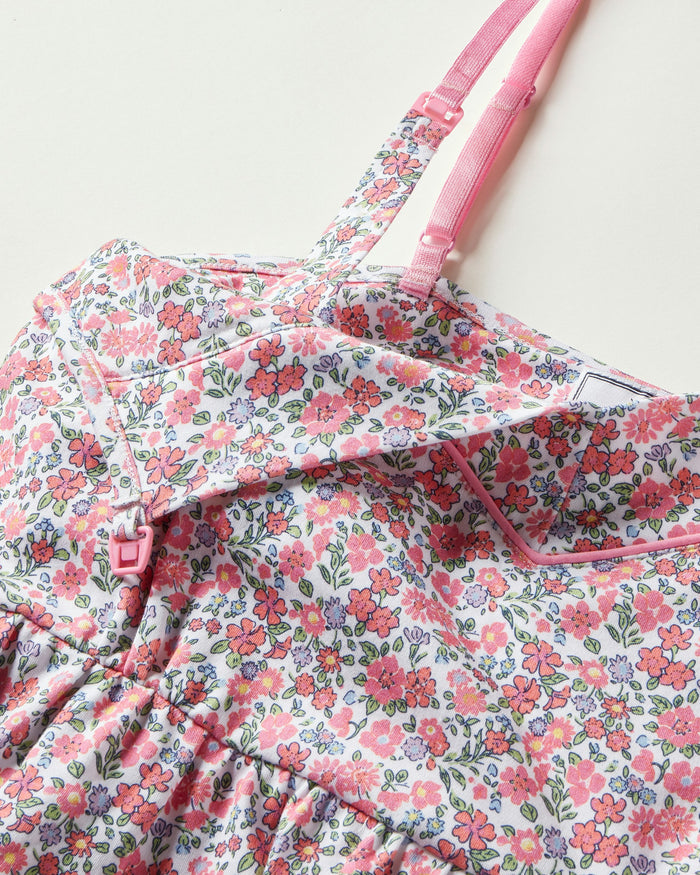 Women's Pima Maternity Nightgown in Fleurs de Rose in Fleurs de Rose#Color_Fleurs de Rose