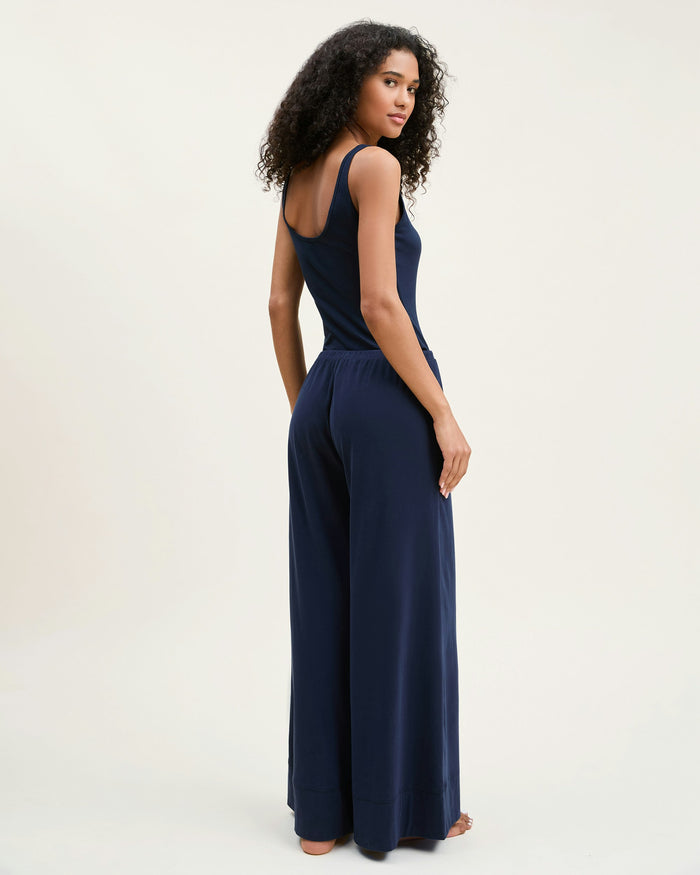 Women's Pima Scoop Tank in Navy