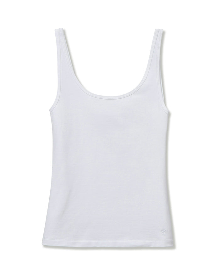 Women's Pima Scoop Tank in White in White#Color_White