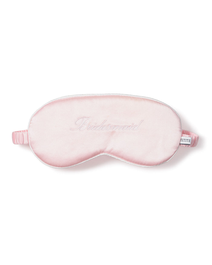 Women's Silk 'Bridesmaid' Sleep Mask in Pink#Color_Pink