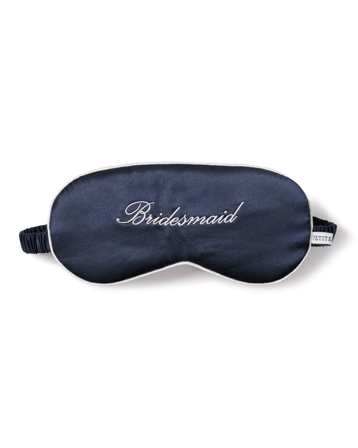 Women's Silk 'Bridesmaid' Sleep Mask in Navy#Color_Navy