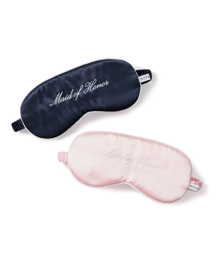 Women's Silk 'Maid of Honor' Sleep Mask in Pink#Color_Pink