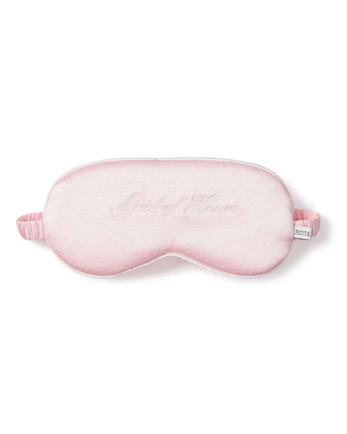 Women's Silk 'Maid of Honor' Sleep Mask in Pink#Color_Pink