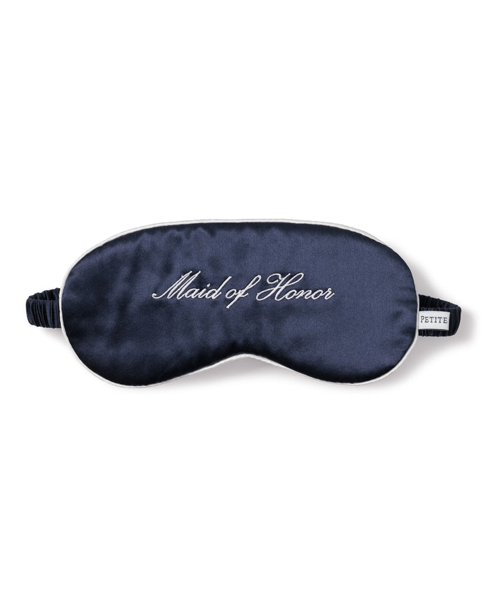Women's Silk 'Maid of Honor' Sleep Mask in Navy#Color_Navy.