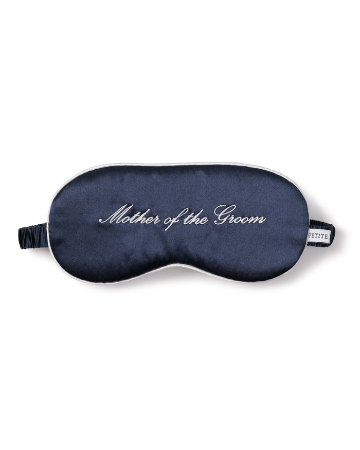Women's Silk 'Mother of the Groom' Sleep Mask in Navy#Color_Navy