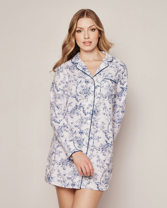 Women's Twill Nightshirt in Timeless Toile  in Timeless Toile#Colorway_Timeless Toile