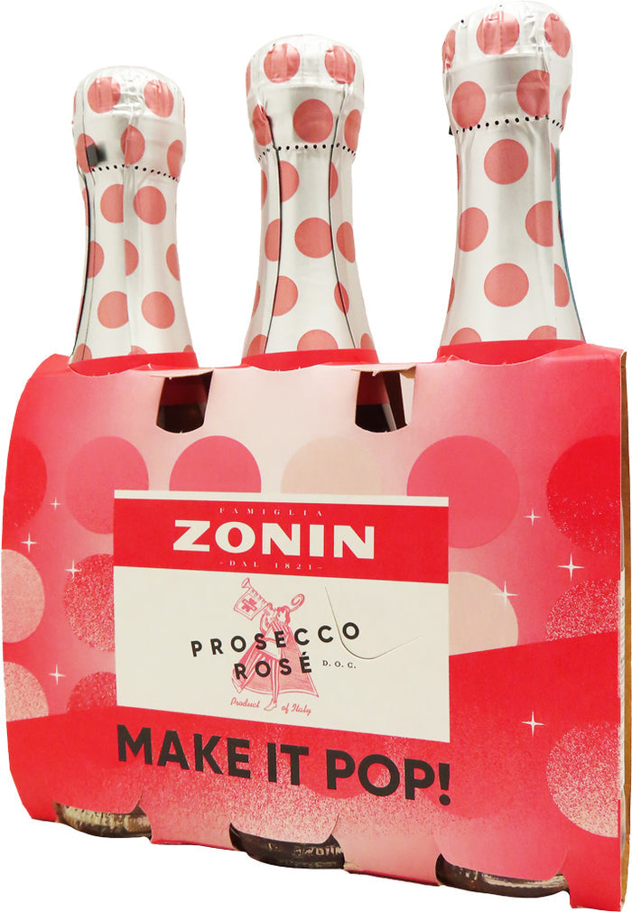 Zonin Brut Rose 187ml 3pk